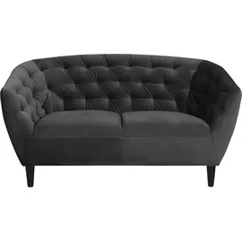 Actona Chesterfield Couch Stoff 2-Sitzer Grau