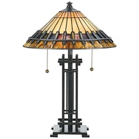 Braun Klassisch Tiffany Tischlampe Nachtlampe 2x60W/E27 39,4x57,2 [cm]