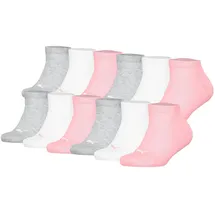 Puma Sneakersocken 12er Pack Grau/Weiß/Pink 35-38