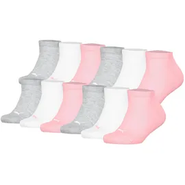 Puma Sneakersocken 12er Pack Grau/Weiß/Pink 35-38