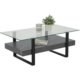 Hela Couchtisch »KONRAD«, (1 St.), Couchtisch; Ablageboden; Glasplatte; Kufengestell grau