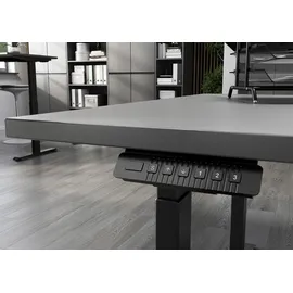 Germania Schreibtisch GERMANIA "Lemont", grau (graphit, schwarz, graphit), B:120cm H:72cm T:80cm, Tische, Schreibtisch, Elektrisch höhenverstellbarer Schreibtisch