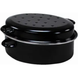 Krüger Emaille-Gansbräter 34 cm mit Chromrand