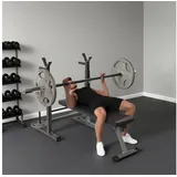 Homcom Hantelbank Verstellbar, Klappbar Trainingsbank mit Hantelablage, Fitnessbank für zu Hause, Stahl, Schwarz+Grau 140L x 73B x 98 122H cm