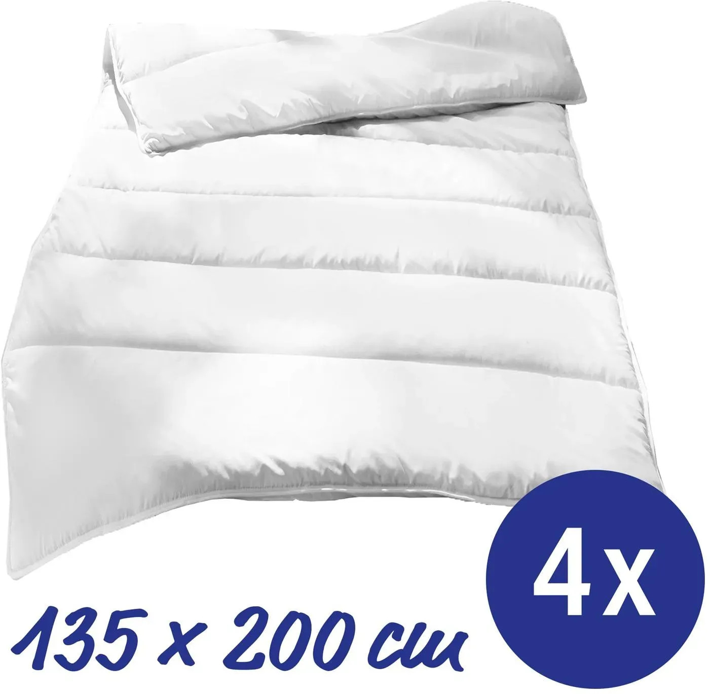 4 x 135 x 200 cm Mikrofaser Ganzjahres-Steppbettdecke, Füllgewicht: ca. 700 g, extra leicht