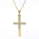 HOPLO Kreuzanhänger Gold Anhänger Kreuz mit Goldkette massiv 333 - 8 Karat Gold 45 cm, Made in Germany 45 cm Damengröße