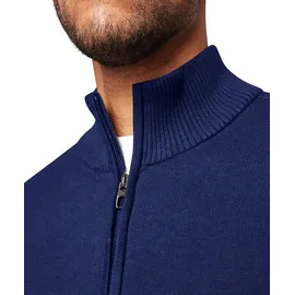Pierre Cardin Strickjacke "Strickjacke StKrgRV", Herren, Gr. XL, blau (navy blazer), Strick, Obermaterial: 100% Baumwolle, unifarben, regular fit normal, ohne Ausschnitt, Rippbündchen, Strickjacken Strickjacke, mit Taschen