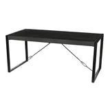 Livingfurn - Esstisch Norris - 140x80x76 cm - Mangoholz / beschichteter Stahl Schwarz