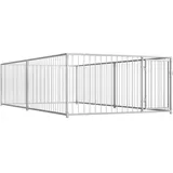 vidaXL Outdoor-Hundezwinger 200 x 400 x 100 cm Stahl Silber