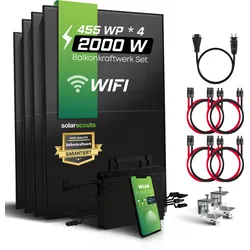 FULLBLACK 2000W Balkonkraftwerk Set (1820 Wp) - individuell konfigurierbar