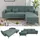 VitaliSpa Ecksofa York Webstoff blau