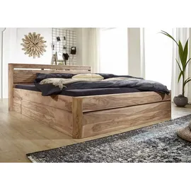 MASSIVMOEBEL24.DE Bett Sheesham 180x200x90 smoked cherry gebeizt Toronto #153