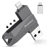 Patianco USB Stick für iPhone,[MFI Zertifizierter] 256GB Speicherstick für iPad USB 3.0 Pendrive Flash Laufwerk mit iOS Android systeme Min USB C Stick für Android Handy/Laptop/PC/Mac/iOS(Schwarz)