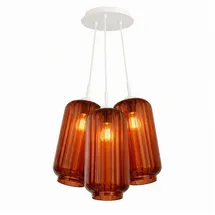 s.luce Velo Cluster 3-flg. 18 cm Rund / Braun/Weiß