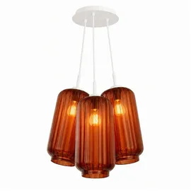 s.luce Velo Cluster 3-flg. 18 cm Rund / Braun/Weiß