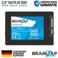 BRAINZAP 256GB SSD 2,5" Zoll - SATA III 6 GBit/s - 550 MB/s - Interne Festplatte