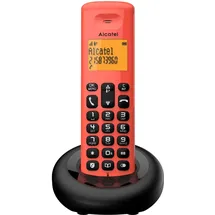 Alcatel E160 Rot Schnurloses DECT-Telefon mit Blockierung unerwünschter Anrufe, großes orangefarbenes hintergrundbeleuchtetes Display, leicht zu lesen, Klassische und polyphonische Klingeltöne