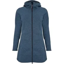 Elkline Damen Fleecemantel Morning Dew mit Kapuze | wasserabweisend winddicht wärmend | 2013050, Farbe:blueshadow - black, Größe:46 - 46