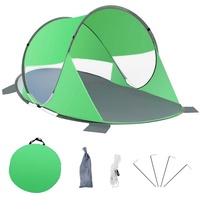 Duhome Strandmuschel, Strandmuschel Pop Up Strandzelt Wetter- und Sichtschutz Polyester Zelt grau|grün