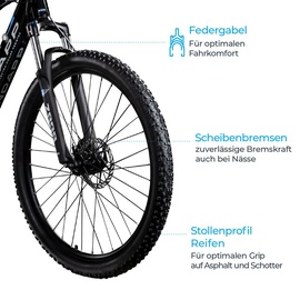Zündapp E-Bike MTB Z898 27,5 Zoll RH 48cm 24-Gang, 504 Wh dunkelblau