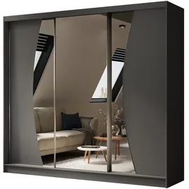 altdecor Schiebetürenschrank VOXI 240 x 216 x 61 cm Grau