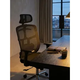 KADIMA DESIGN Bürostuhl Mesh Schwarz-Silber