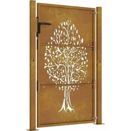 vidaXL Gartentor 105 x 155 cm Braun/Cortenstahl
