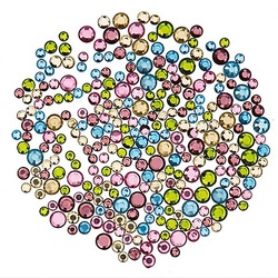 Strasssteine, pastell, 4–6 mm Ø, 250 Stück