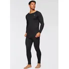 Thermounterhemd POLARINO, Herren, Gr. S (44/46), N-Gr, schwarz, Feinripp, Obermaterial: 100% Polyester, unifarben, sportlich, Rundhals, Langarm, Unterhemden, "Skiwäsche-Set", Skiunterwäsche