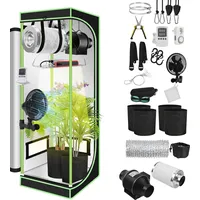 Tolletour Growzelt Komplettset 60x60x140 Cm Indoor Grow Set Mit 4" Belüftungssat Grow Tent Kit Led Grow Light Grow Lampe Kohlefilter