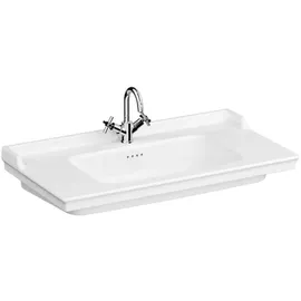 Vitra Valarte Möbelwaschtisch 7803B003-0001 weiß Hochglanz, 99,5 x 53 x 21,5 cm, 1 Hahnloch, 4 Überläufe mittig