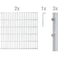 GAH Alberts Alberts Doppelstabmatten-Grundset 4 m 200 x 100 cm 6/5/6 feuerverzinkt