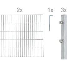 GAH Alberts Alberts Doppelstabmatten-Grundset 4 m 200 x 100 cm 6/5/6 feuerverzinkt