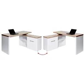 Jahnke Eckschreibtisch CU-LIBRE Eiche / Weiß