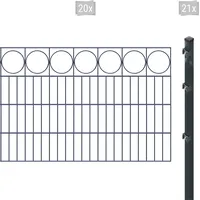 Arvotec Doppelstabmattenzaun »ESSENTIAL 80 zum Einbetonieren "Ring" mit Zierleiste«, Zaunhöhe 80 cm, Zaunlänge 2 - 60 m 56944027-0 anthrazit H/L: 80 cm x 40 m