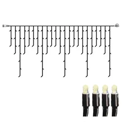 System 24 LED Lichtervorhang Eisregen - 2x1m - 98 warmweiße LED - koppelbar - ohne Trafo