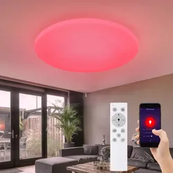 Smart RGB LED Decken Leuchte Fernbedienung Tageslicht Sternen-Effekt Lampe dimmbar App Handy Steuerung Globo 48383-50RGBSH