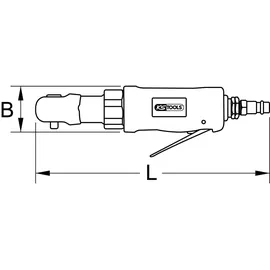 KS Tools Mini-Druckluft-Umschaltratsche 3/8" 515.5510 30Nm