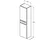 Ideal Standard i.life A Hochschrank 40 x 30 x 160 cm Weiß Glas/Holz/Spanplatte