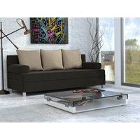 Schlafsofa Doris Wohnzimmer Couch mit Bettkasten Elegant Sofa Design Grau Modern