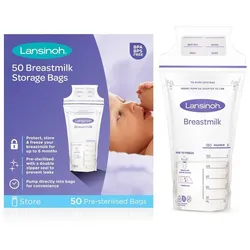 Lansinoh Breastfeeding Breastmilk Storage Bags Beutel zum Aufbewahren von Muttermilch 50 St.