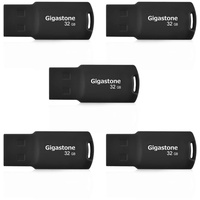 Gigastone USB-Stick, 32 GB, USB 2.0, Kappenloses Design, 5er-Pack