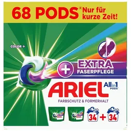 Ariel All-in-1, Color+ Extra Faserpflege 68 Waschladungen, Farbschutz 2x34 St