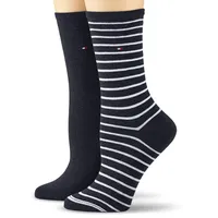 Tommy Hilfiger Damen Socken TH SMALL STRIPE 2P, 2er Pack, Gr. 35/38, Blau (midnight blue 563) - 35-38