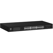 LevelOne GEP Rackmount Gigabit Smart Switch, 26x RJ-45, 2x SFP, 375W PoE++ (GEP-2841 / 52090403101)