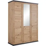 Hom ́in Drehtürenschrank Benton 154 x 209 x 60 cm Dunkelgrau/Eiche