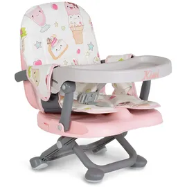 Moni Kinderstuhl Kiwi, Kinder Stuhl-, Sitzerhöhung, Boostersitz, Tisch, klappbar rosa Kuchen