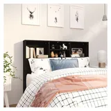 vidaXL Bett-Kopfteil mit Ablagen Schwarz 120x19x103,5 cm