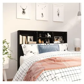 vidaXL Bett-Kopfteil mit Ablagen Schwarz 120x19x103,5 cm