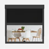 CLIP'N'SHADE Grau - Aussenrollo gegen Hitze, Jalousie, Sichtschutz und Abdunkelung für Fenster, Hitzeschutz Rollo ohne Bohren (Breite: 130 cm, Höhe: 91-142 cm, Blickdicht)